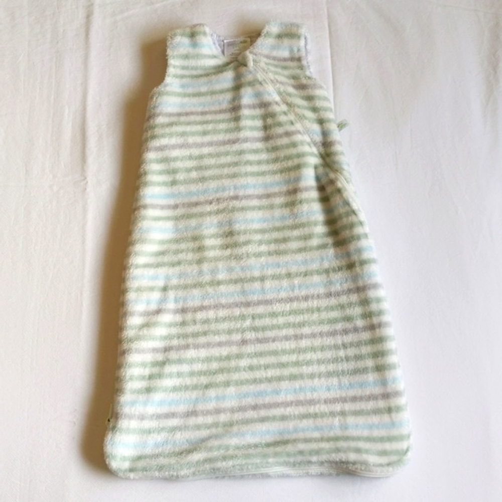 Perlim Pinpin 0-6M Stripe Fluffy Fleece Sleep Sack Wearable Blanket 1.5 TOG